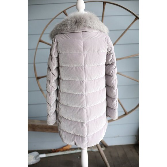 NWT Herno Goose Down Puffer Jacket SZ 46/8 Grey Velvet FUR $1,595 - Picture 5 of 6